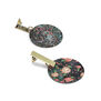 Flowers black brass earrings by Sibilia